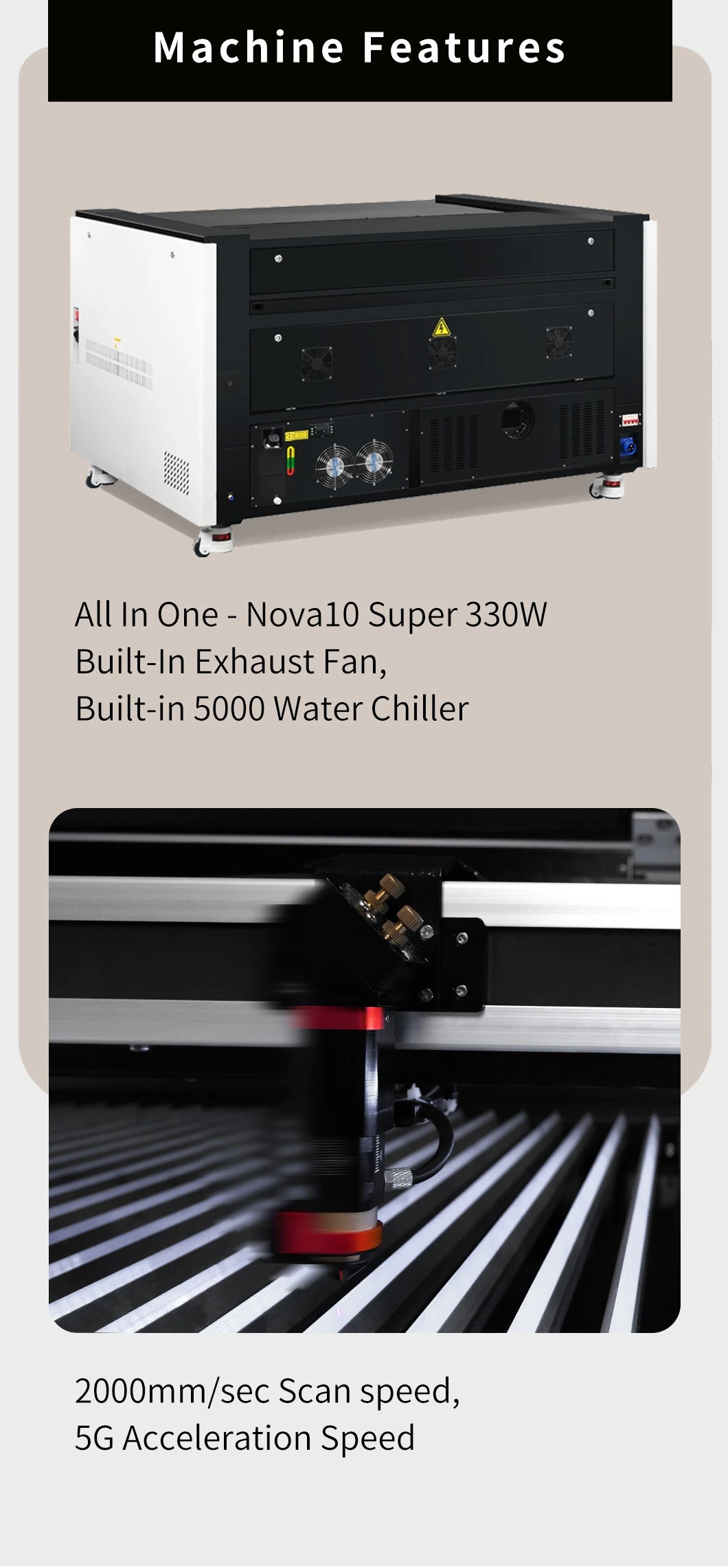 Newest Continuous Laser 80W 100W RF30W/60W 1070 Etcher Laser for Acrylic Glass Leather with Integrated Autofocus WiFi Lightburn Software