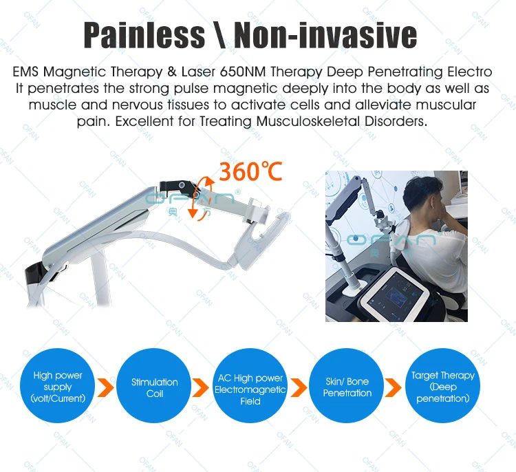 EMS 650nm Laser Therapy Device Pulsed Electro Magnetic Therapy Joint Pain Relief Laser Device
